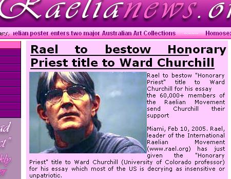 Ward Churchill now honorary Raelian priest